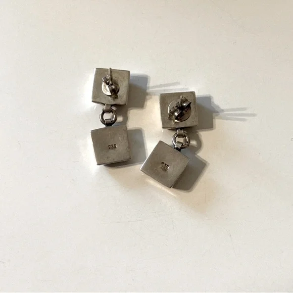 Mexico 925 vintage onyx and sterling bracelet with earrings - Picture 6 of 8